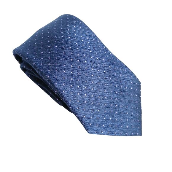 MICHAEL Michael Kors Navy Tie With Purple Mini Polka Dots Mens Tie Work Office - Picture 1 of 4
